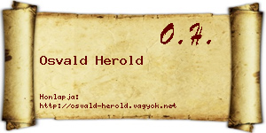 Osvald Herold névjegykártya